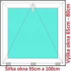Plastov okna S SOFT rka 95 a 100cm x vka 65-80cm